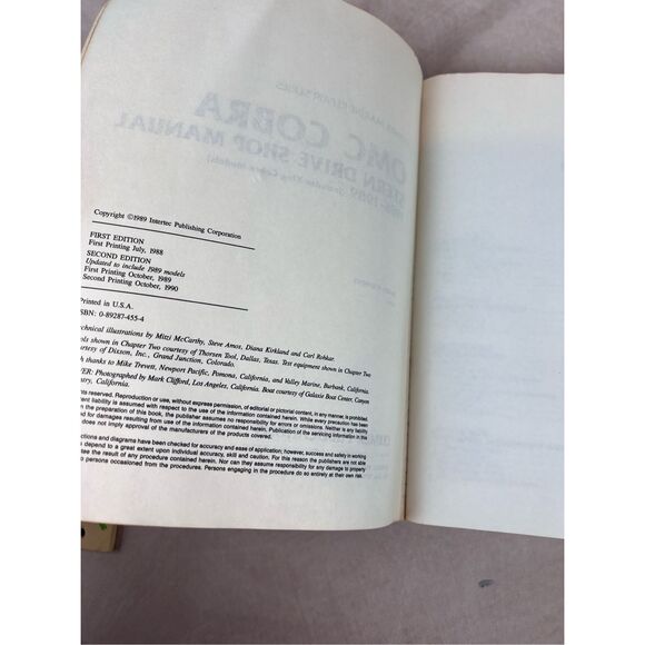 Clymer OMC Cobra Stern Drive Shop Manual 1986-1993 B738 - Picture 5 of 8